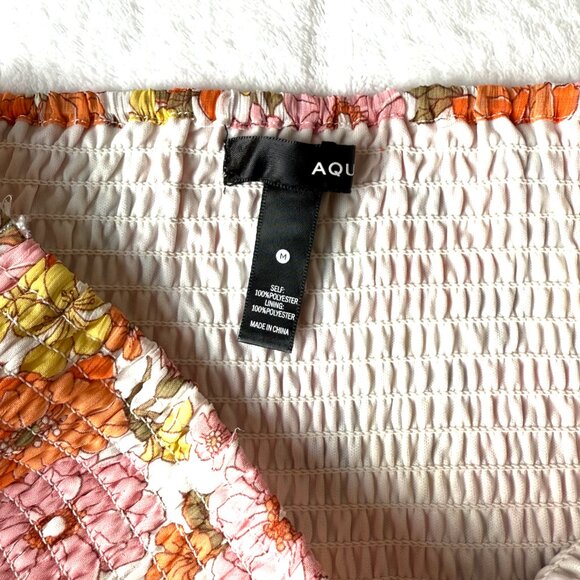 Aqua Floral Tiered Ruffle Mini Skirt - Picture 3 of 4